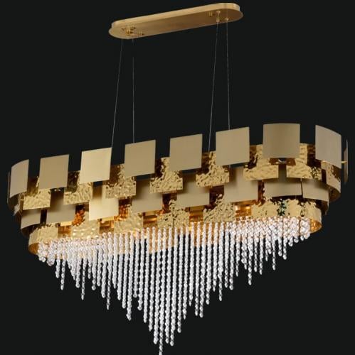 Luxus Art Deco Kristall hängend Regentropfen Oval Kronleuchter von Luxury Group International