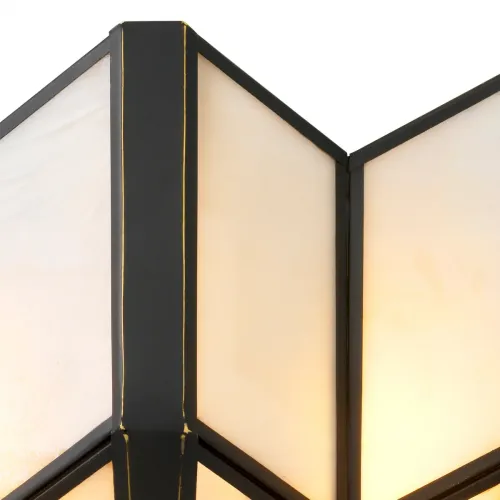 Lampada da parete di lusso Art Deco geometrica con finitura bronzo evidenziata e vetro bianco colato di Luxury Group International
