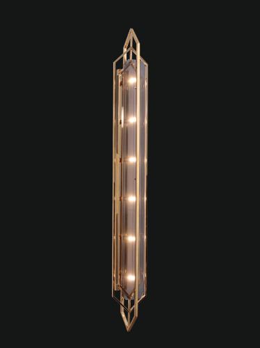 Luxury Art Deco Gold Finish Cylindrical Modern Glass Wall Lamp – Vertical Designer Light by Luxury Group International