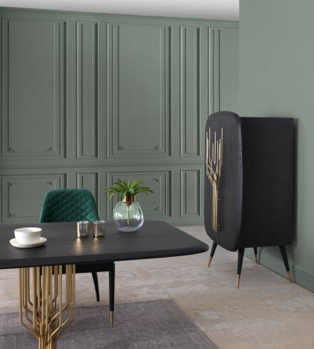buffet bar de luxe noir / laiton antique 88 x 55 x H. 152 cm par Luxury Group International