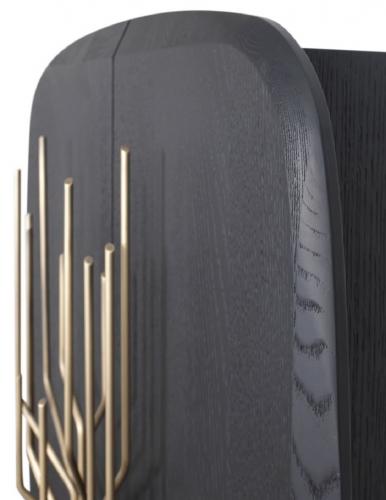 buffet bar de luxe noir / laiton antique 88 x 55 x H. 152 cm par Luxury Group International