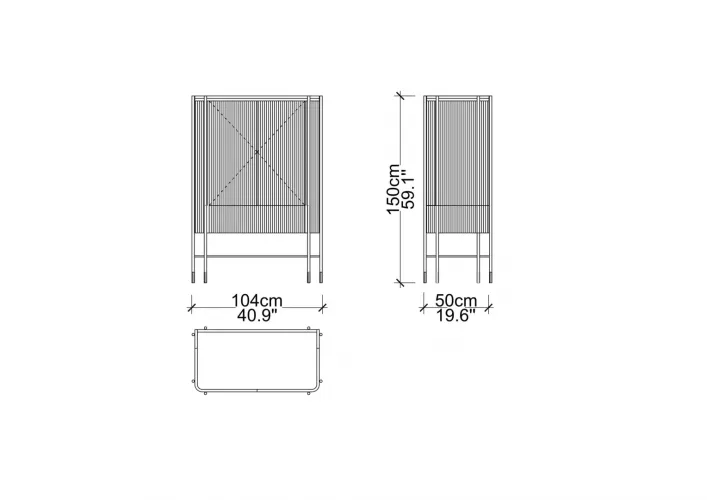 Buffet de bar de luxe Noir / Noir mat / Cuivre 104 x 52 x H. 150 cm par Luxury Group International