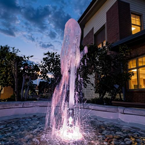 Luxury Baroque Central Jet Water Fountain with Sculpted Curved Basin - Baroque Fountain Detail View by Luxury Group International