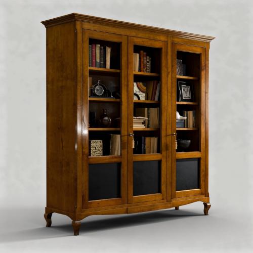 Luxury Baroque Display Cabinet with Triple Glass Door Panels - Baroque Furniture Front View by Luxury Group International