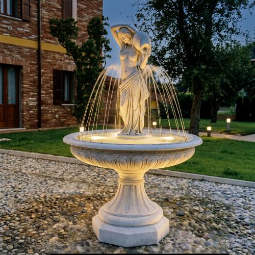 Luxury Baroque Female Sculpture Water Fountain with Amphora Flow Feature - Baroque Fountain Lifestyle View by Luxury Group International