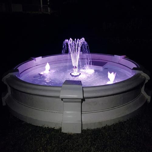 Luxury Baroque Illuminated Multi-Jet Water Fountain with Circular Reservoir - Baroque Fountain Detail View by Luxury Group International