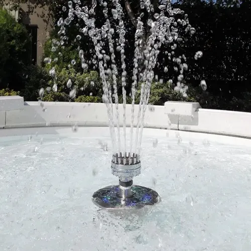 Luxury Baroque Illuminated Multi-Jet Water Fountain with Circular Reservoir - Baroque Fountain Detail View by Luxury Group International