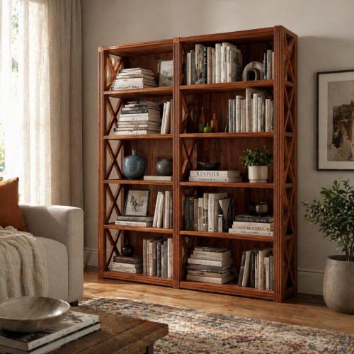 Luxury Baroque Open Frame Shelve Cabinet with Multi-Tier Display - Baroque Furniture Lifestyle View by Luxury Group International