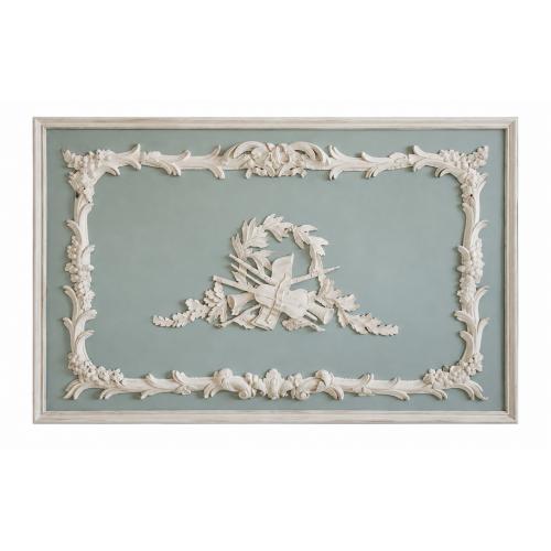 Luxury Baroque Wall Art Panel with Ornate Musical and Floral Relief Design by Luxury Group International
