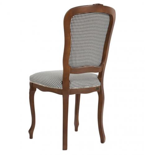 Luxury Baroque Wooden Dining Chair with Houndstooth Upholstery - Dining Room Furniture Back View by Luxury Group International