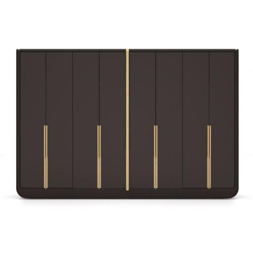 Luxus Schlafzimmer Schrank mit 8 Türen Schwarz / Messing 350 x 60 x H. 238 cm von Luxury Group International