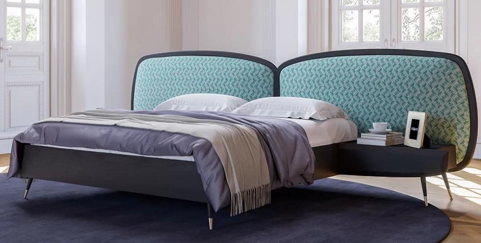 Luxury Bedroom Set Green / Black - 1 Double Bed with Headboard & 2 Bedside Tables - Luxury Bed Lifestyle View by Luxury Group International