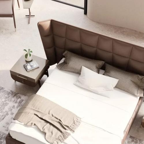 Luxury bedside table brown / dark brown 49 x 54 x H. 51 cm - Solid wood nightstand with 2 drawers by Luxury Group International
