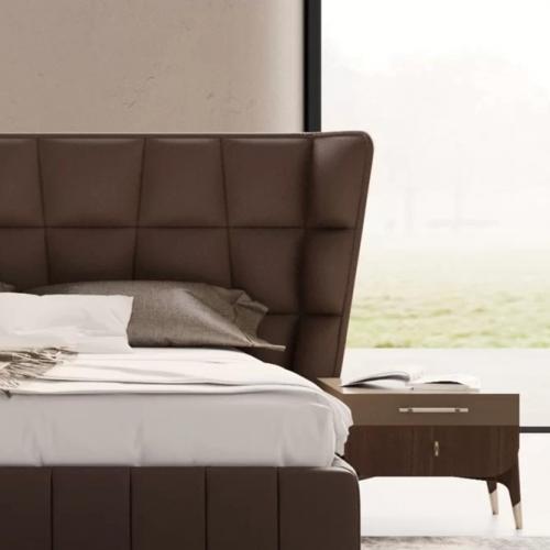 Luxury bedside table brown / dark brown 49 x 54 x H. 51 cm - Solid wood nightstand with 2 drawers by Luxury Group International