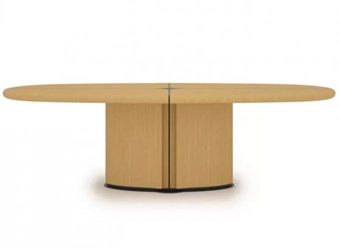 Luxury Beige Oval Oak Veneer Wooden Dining Table by Luxury Group International