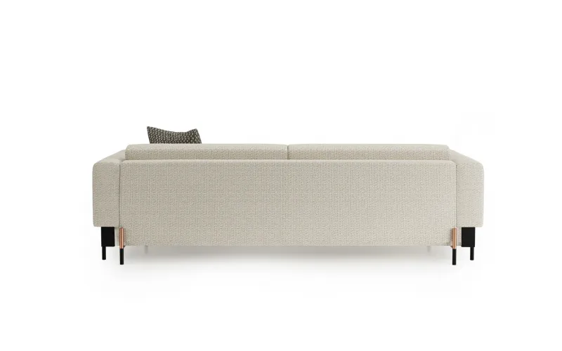 Luxury Beige Upholstered Modern Sofa with Black Metal Arm Accents & Designer Cushion Set-Luxury sofa by Luxury Group International