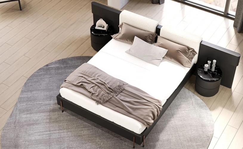 Luxury Black Modern Bedroom Set with Integrated Nightstands – Luxury Bedroom Furniture by Luxury Group International