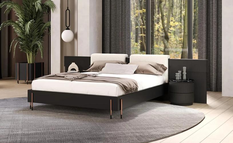 Luxury Black Modern Bedroom Set with Integrated Nightstands – Luxury Bedroom Furniture by Luxury Group International