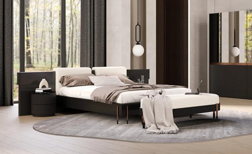 Luxury Black Modern Bedroom Set with Integrated Nightstands – Luxury Bedroom Furniture by Luxury Group International