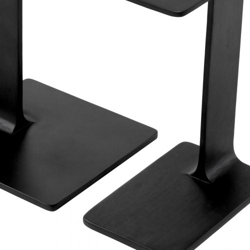 Luxury Black Rectangular Gunmetal Nesting side Table set of 2 by Luxury Group International