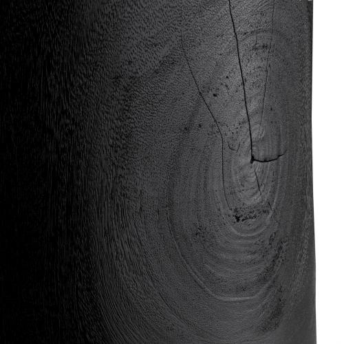 Luxury Black Round Top Solid Wooden Sculpted Side Table by Luxury Group International