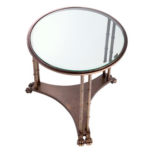 Luxury Bronze Finish Round Side Table With Bevelled Glass Top by Luxury Group International