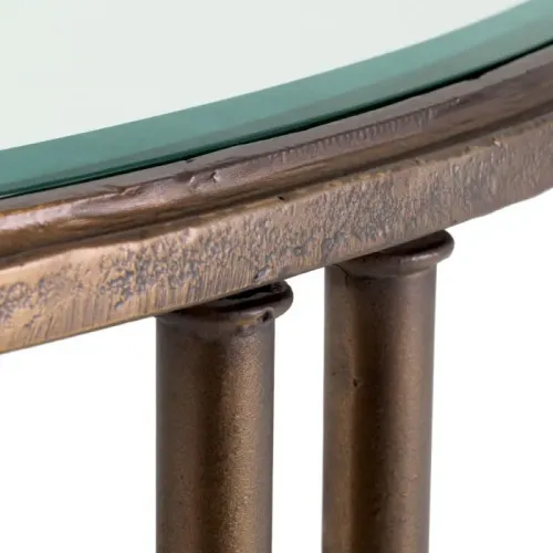 Luxury Bronze Finish Round Side Table With Bevelled Glass Top by Luxury Group International