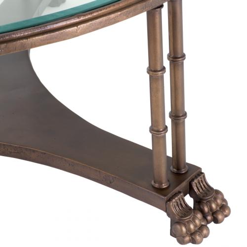 Luxury Bronze Finish Round Side Table With Bevelled Glass Top by Luxury Group International