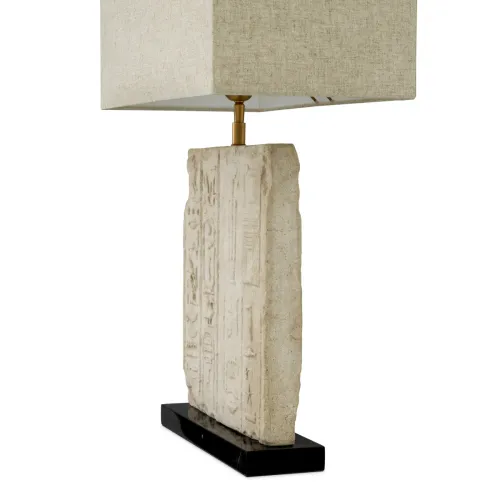 Lampada da tavolo in ceramica di lusso con paralume bianco antico / beige H. 79 cm di Luxury Group International
