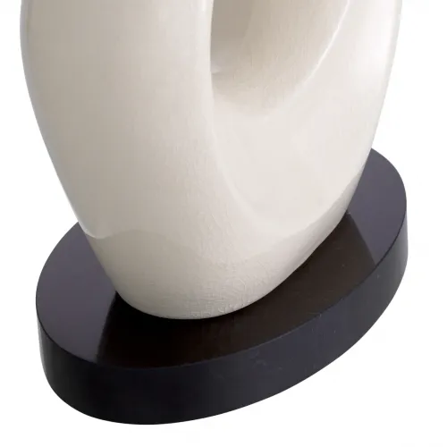 Lampada da tavolo di lusso in ceramica bianca con paralume ovale H. 89 cm di Luxury Group International
