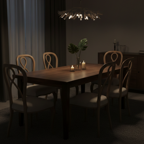 Luxury Champagne Upholstered Dining Chair with Curved Ribbon Backrest and Sculpted Wooden Frame by Luxury Group International