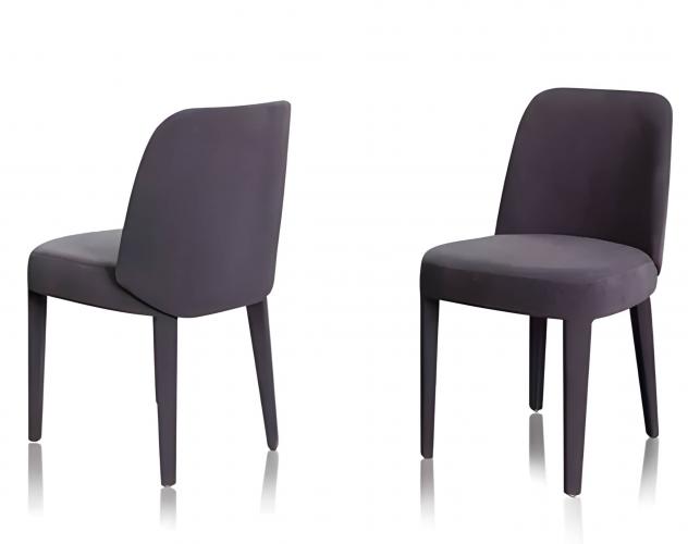 Luxury Charcoal Upholstered Dining Chair with Fully Covered Frame Design by Luxury Group International