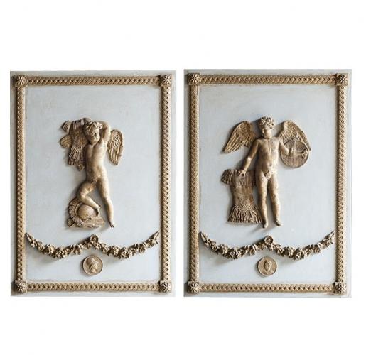 Luxury Cherub Relief Wall Art Panels with Neoclassical European Design by Luxury Group International
