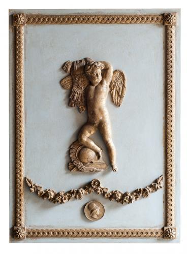 Luxus Cherub Relief Wandkunst-Panel mit neoklassischem europäischem Design von Luxury Group International