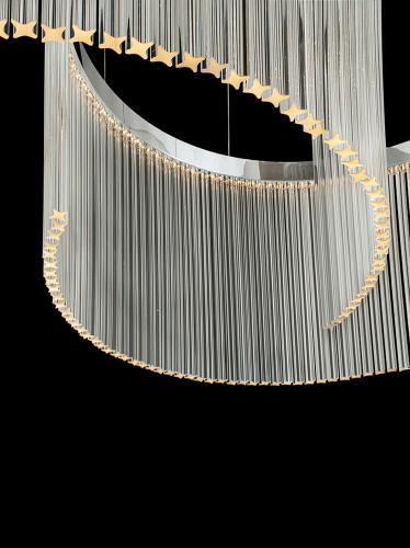 Luxury Chrome Finish Raindrop Half Circle Design Modern ACrystal Chandelier by Luxury Group International