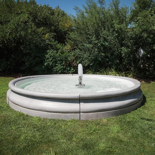 Luxury Circular Baroque Fountain with Central Vertical Water Column Display - Baroque Fountain Front View by Luxury Group International