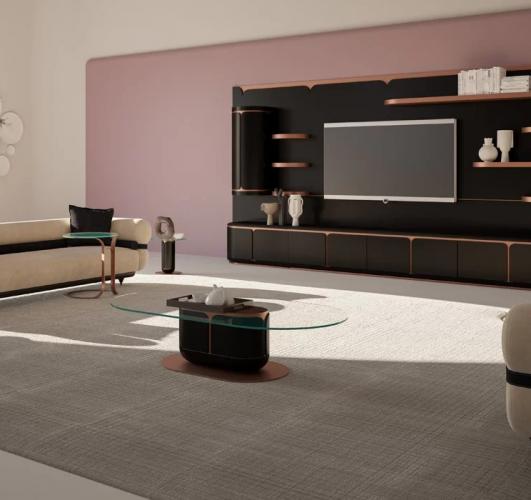 Table basse de luxe Marron / Cuivre 150 x 80 x H. 40 cm - Table de salon par Luxury Group International