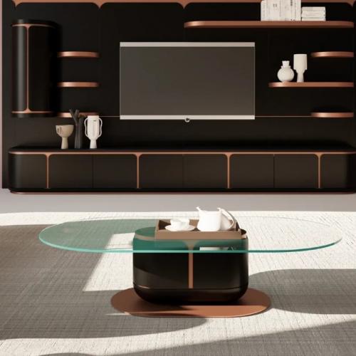 Table basse de luxe Marron / Cuivre 150 x 80 x H. 40 cm - Table de salon par Luxury Group International