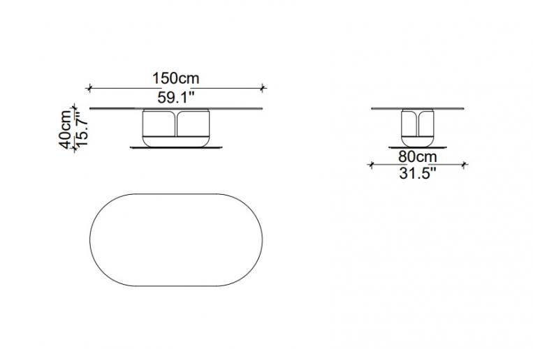 Table basse de luxe Marron / Cuivre 150 x 80 x H. 40 cm - Table de salon par Luxury Group International