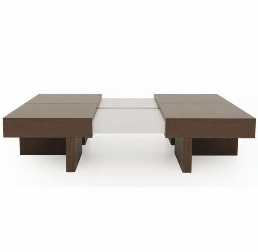 Table Basse de Luxe Marron / Blanc 100-140 cm - Table de Salon Extensible pour Maisons Modernes par Luxury Group International
