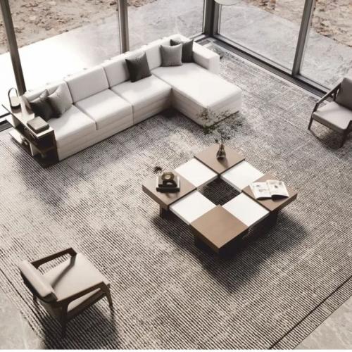 Table Basse de Luxe Marron / Blanc 100-140 cm - Table de Salon Extensible pour Maisons Modernes par Luxury Group International