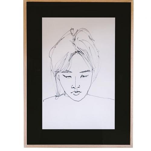 Luxury Contemporary Face Sketch Wall Art with Minimalist Monochrome Design by Luxury Group International