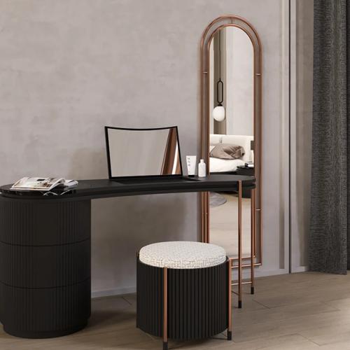 Luxury Copper Rose Gold Frame Arched Wall Mirror by Luxury Group International