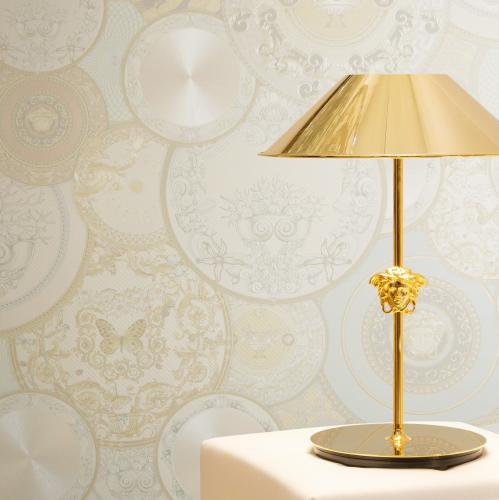 Luxury Cream & White Baroque Designer Versace Wallpaper for Home Decor by Luxury Group International