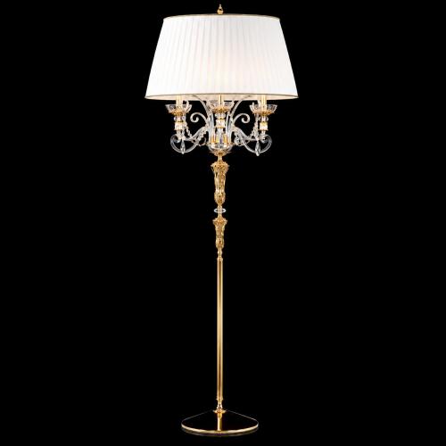 Luxury Crystal Floor Lamp with Fabric Shade – Elegant Gold Standing Lamp by Luxury Group International