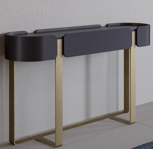 Console de luxe marron foncé avec base en laiton par Luxury Group International