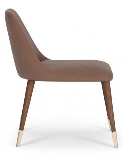 Luxury Dark Brown Modern Dining Chair with Upholstered Fabric Seat by Luxury Group International