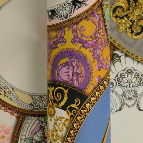 Versace Decorative Medusa Plates Multicolour non-woven Wallpaper by Luxury Group International