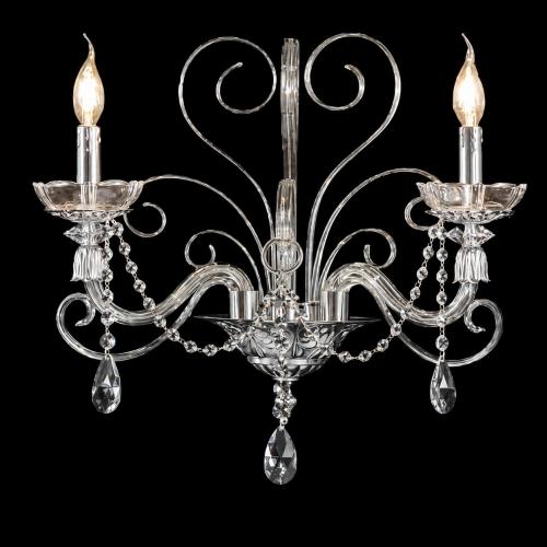 Luxury Double Arm Crystal Wall Lamp – Chrome Wall Sconce for Interiors by Luxury Group International