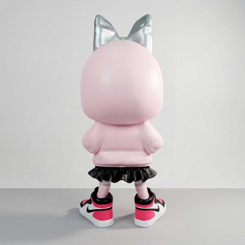 Luxury Duck Girl Sculpture with Urban Streetwear Aesthetic in Contemporary Modern Form - Modern Sculpture Back View by Luxury Group International